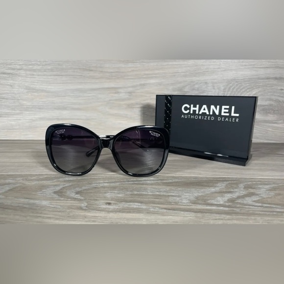 Authentic Chanel 5339 Sunglasses Black/Silver - Picture 1 of 8